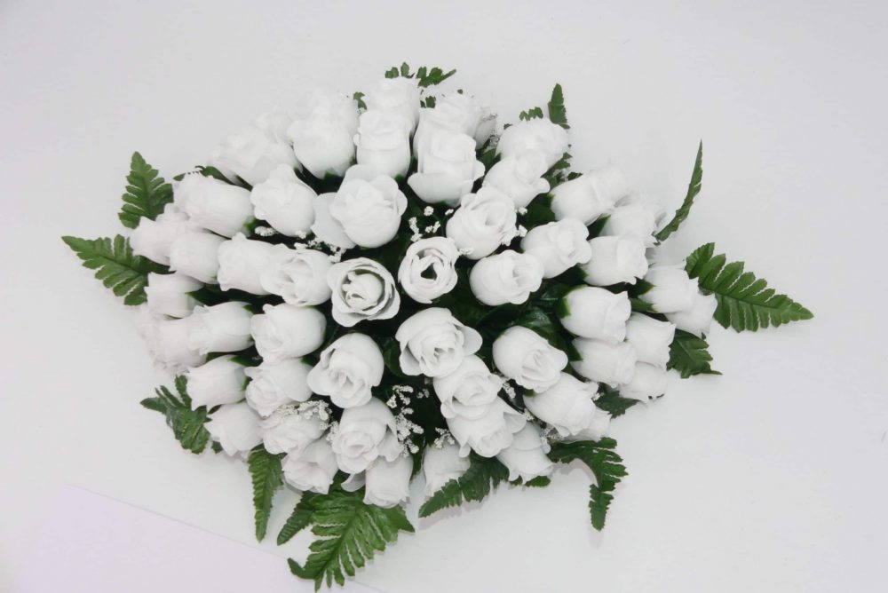 Coussin 75 roses BLANC Cesar fleurs