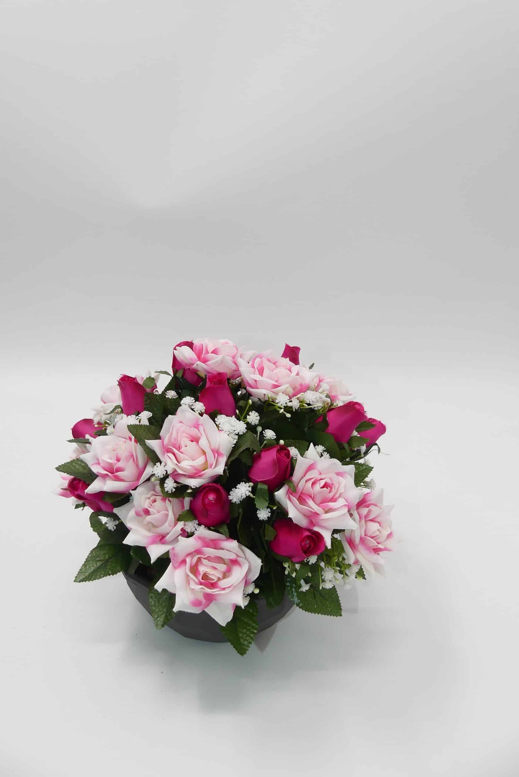 COMPO ROSES POINTUES OUVERTES rose - Cesar fleurs