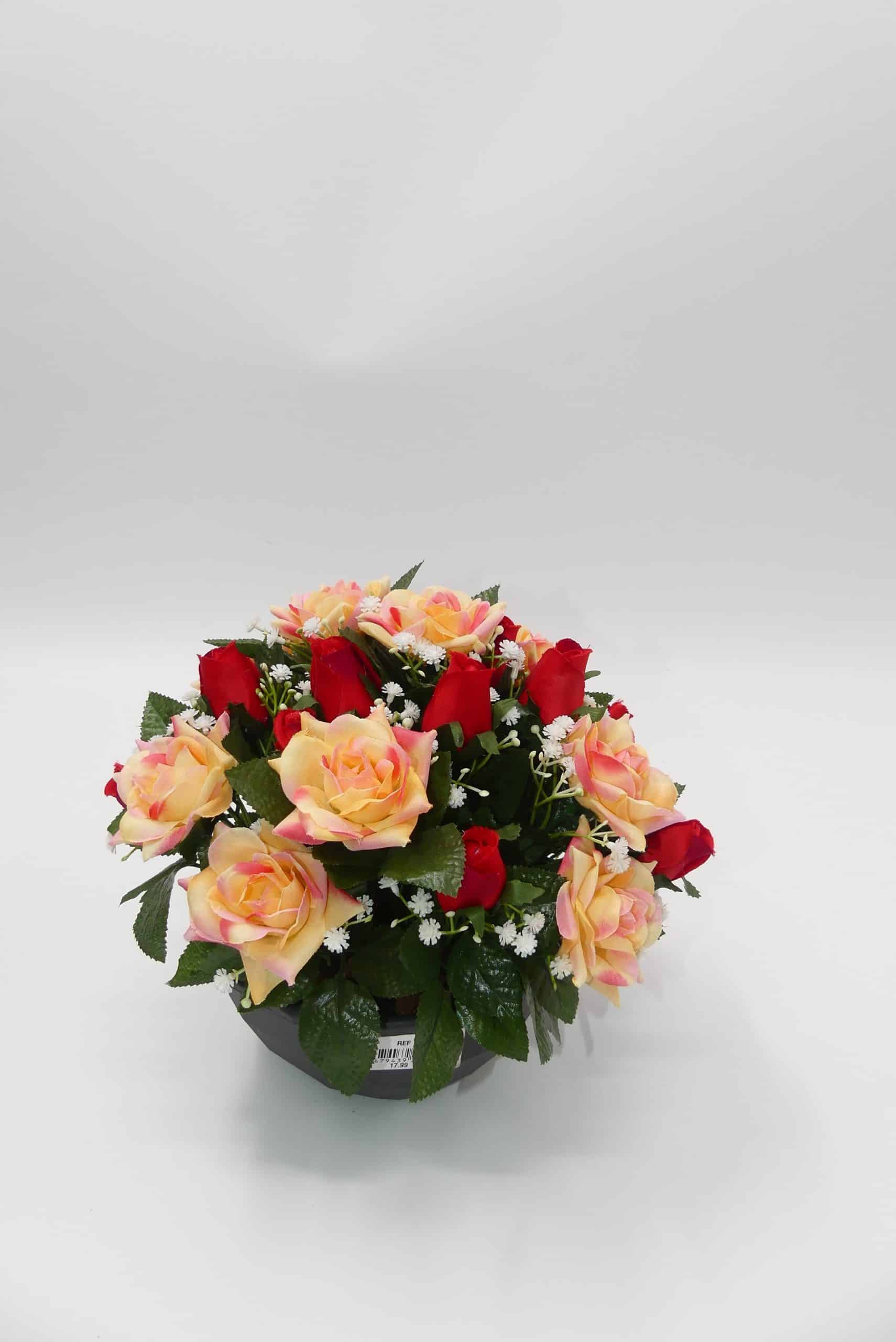 COMPO ROSES POINTUES OUVERTES saumon - Cesar fleurs
