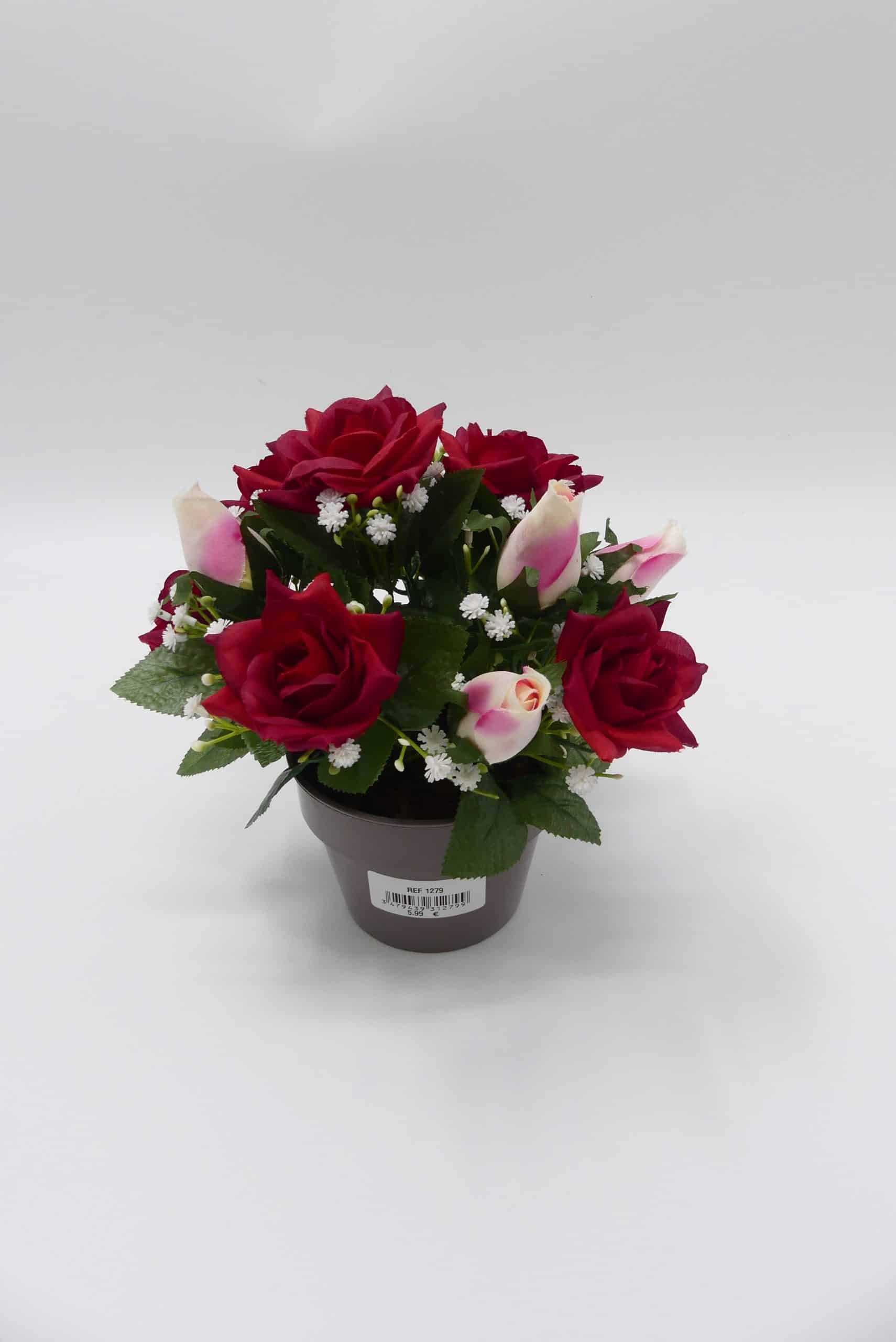 COMPO ROSES POINTUES ROSES OUVERTES rouge - Cesar fleurs
