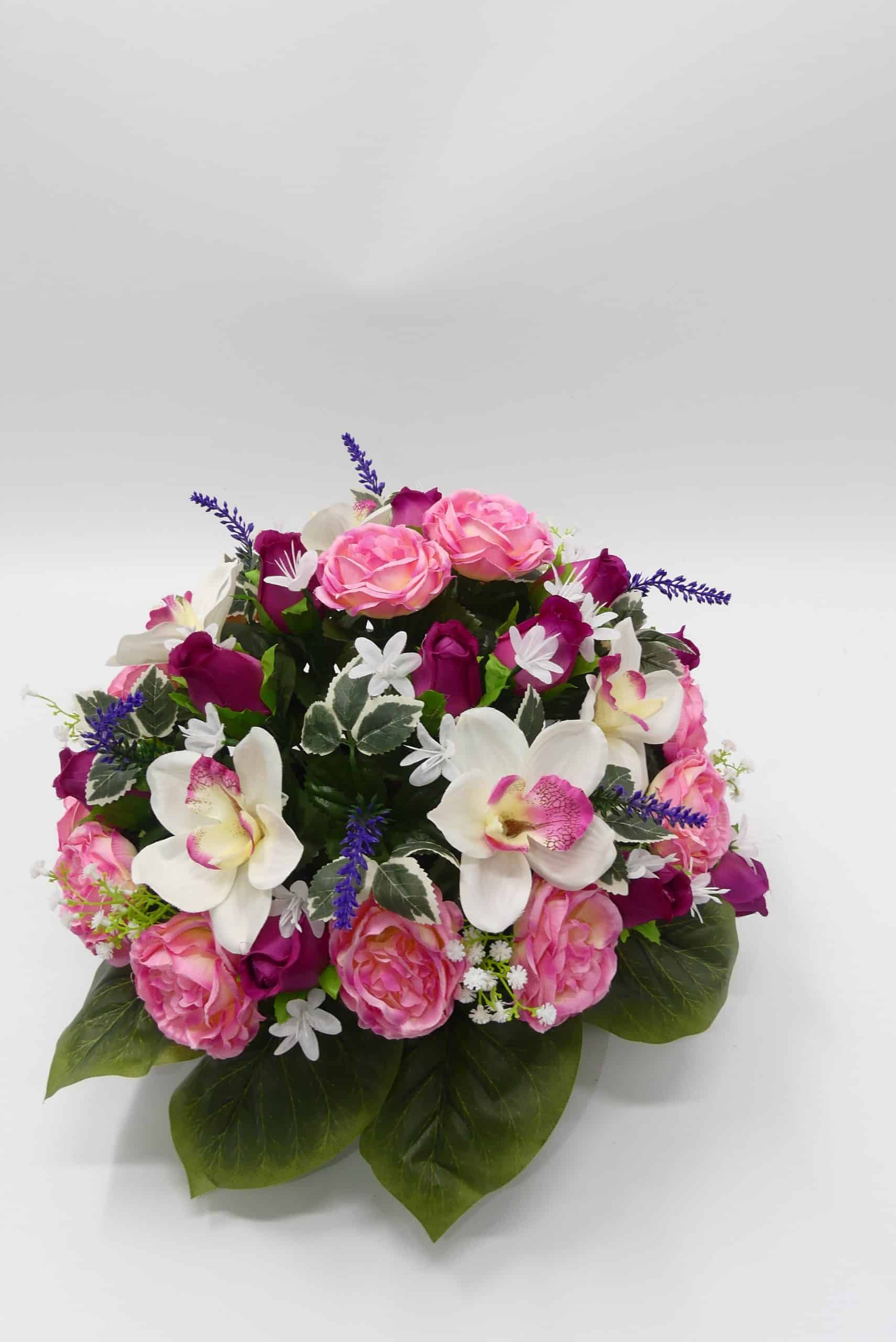 COMPO PIVOINES ROSES ORCHIDEES rose - Cesar fleurs