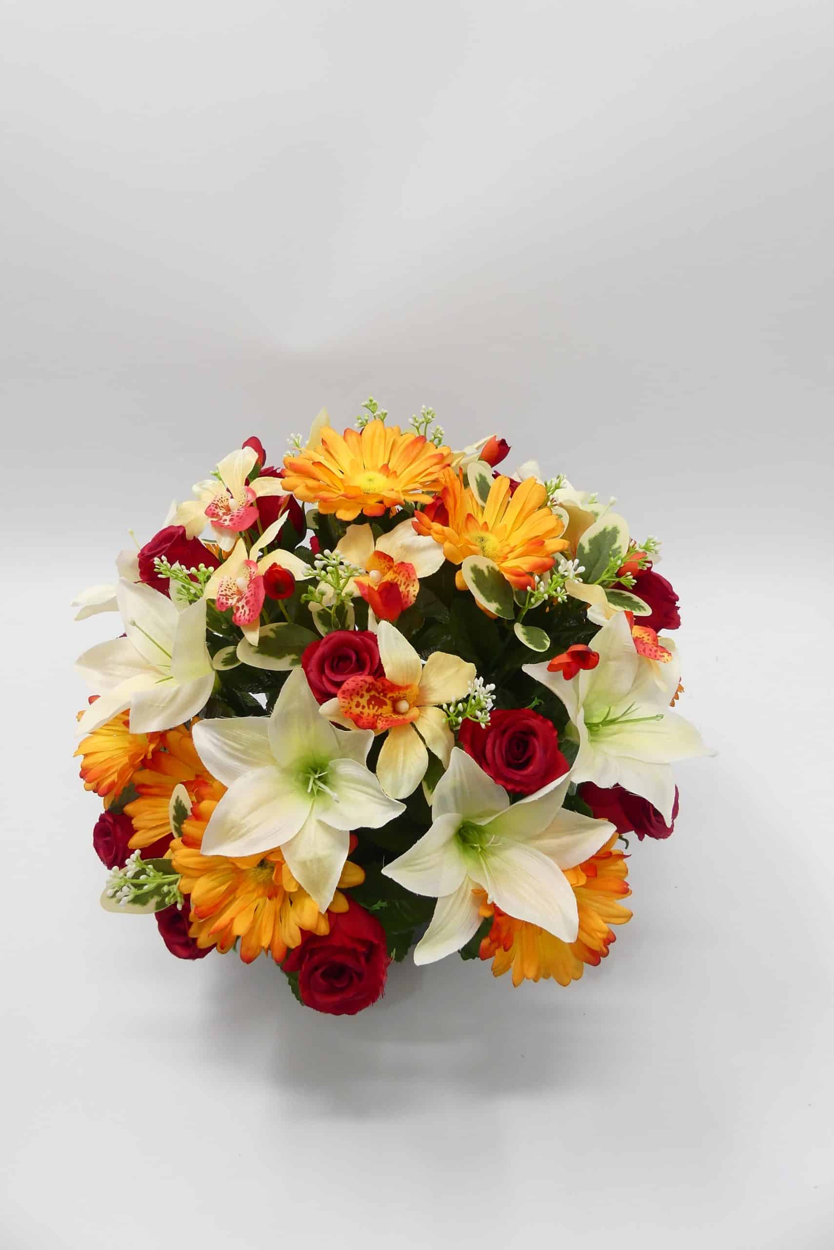 COMPO ROSES LYS GERBERAS orange - Cesar fleurs