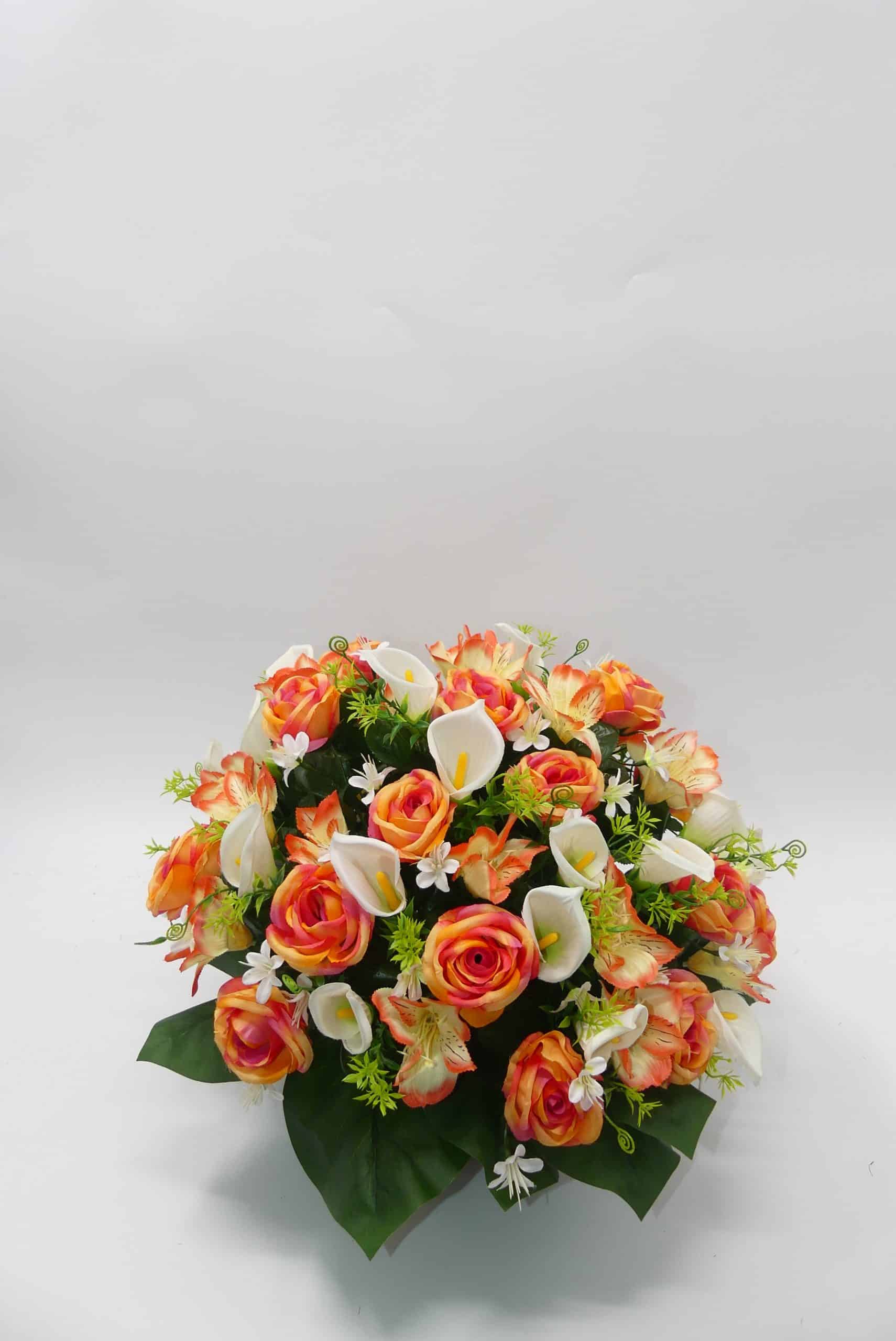 COMPO ROSES LYS ARUMS saumon - Cesar fleurs