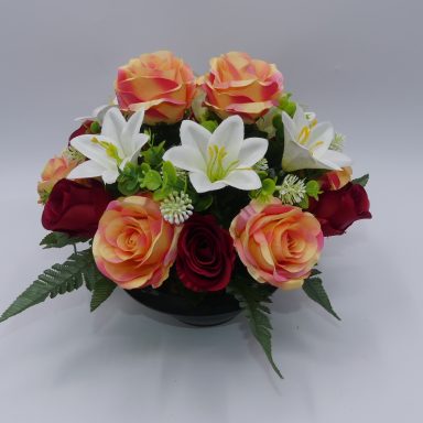 COMPOSITION ROSES LYS saumon