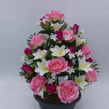 JARDINIERE 25CM  ROSES LYS rose