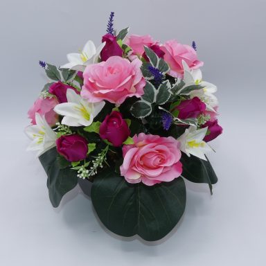 COMPOSITION ROSES LYS LAVANDE rose